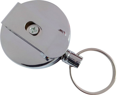 

Business Choice Metal Retractacble ID card yoyo with steel cord 3 Card Holder(Set of 1, Silver)