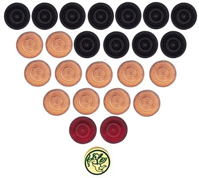 

SPORTSHOLIC Super Wooden Carrom Coins 24 Pcs With Striker And Powder For All Carrom Boards Carrom Pawns(Pack of 24)