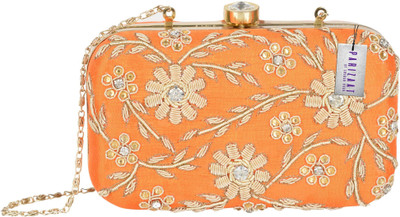

Parizaat By Shadab Khan Party Orange Clutch