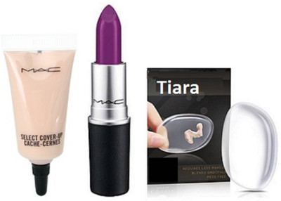 

tiara silicone Puff , Select Cover up Concealer , Matte Lipstick(Set of 3)