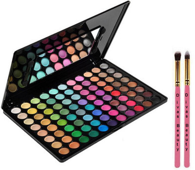 

divas beauty Makeup Brush 2 With Mac 88 Shade Eyeshadow Palette(Set of 3)