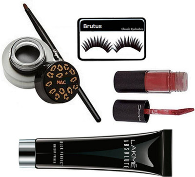 

BRUTUS Eyelashes, Fluidline Eyeliner, Lipgloss, Absolute Blur Perfect Makeup Primer(Set of 4)