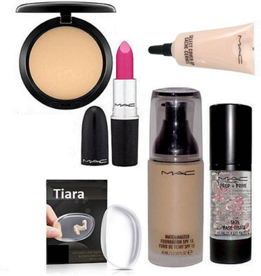 

tiara silicone Puff , Select Cover up Concealer , MatchMaster Foundation,Face Primer,Candy Yum-Yum Lipstick,Studio Fix Compact(Set of 6)