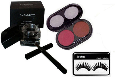 

BRUTUS Eyelashes, Fluidline Eye-liner Gel, 2 Shades Blusher(Set of 3)
