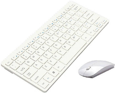 

House Of Sensation Very Comfortable 2.4GHz Wireless Mini Keyboard Wireless Multi-device Keyboard (White) Combo Set