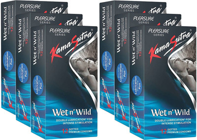 KamaSutra Six WET n' WILD Condom(Set of 6, 72S)