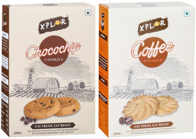 

Xplor Chocochip + Coffee Cookies 2 Packs of 200 gm Each(400 g, Pack of 2)