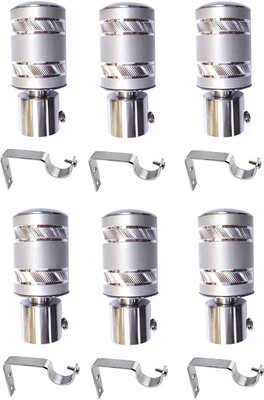 tajhardwaregallery Silver Rod Rail Bracket Metal(Pack of 12)