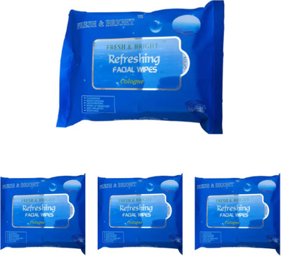 

Fresh and Bright Refreshing Facial wipes - Cologne(Pack of 100)