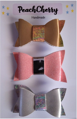 

PeachCherry Warrior Princess Clips (Pack of 3 Bows) 2.5 inches Hair Clip(Multicolor)