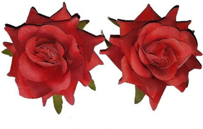 

pelo Rose Flower Hair Clips, juda Accessories For Women, Hair accessories For Wedding & Parties, Pack Of 1 Hair Clip(Red)
