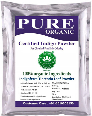 

SkyMorn Pure Organic Natural (Indigofera Tinctoria) Indigo Leaf Powder for black hair 300 Gram(300 g)
