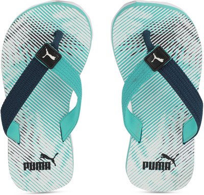 

Puma Boys & Girls Slip On Slipper Flip Flop(Blue, Spectra green-peacoat-puma white