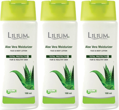 

Lilium Herbal Aloe Vera Moisturizer Body Lotion Pack of 3(100 ml)
