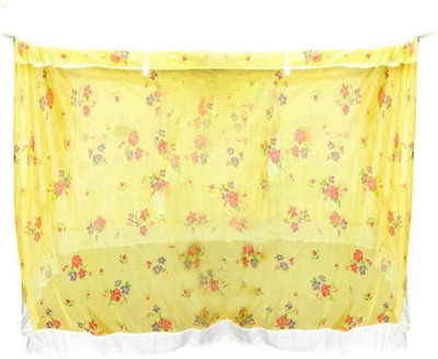 AAHELEE Nylon Adults Washable None Mosquito Net(Yellow, Bed Box)