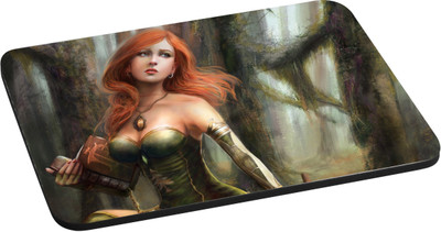 

ANNI69 Girl In Green Dress reading Book In middle OF Jungle With High Quality Non Slippery base And Glossy Print Mouse Used In Laptop and Computer Best for Gamer, Graphic Designer, And Every One With Mouse Optical And Laser Mouse Pad Mouse-pad Mousepad(Mu