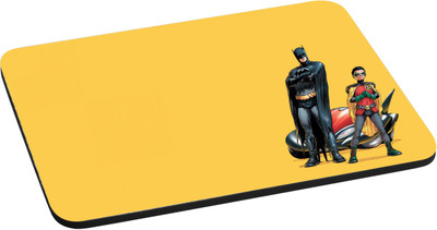 

ANNI69 bat And Flash with Yellow Background With High Quality Non Slippery base And Glossy Print Mouse pad Mousepad(Multicolor)