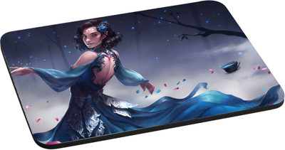 

ANNI69 girl in Long Blue Dress With High Quality Non Slippery base And Glossy Print Mouse pad Mousepad(Multicolor)