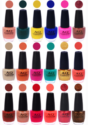 

AQ Fashion Hot Shade Gel Nail Polish Combo 1005 Multicolor(Pack of 18)