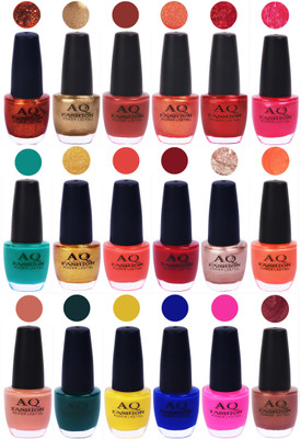

AQ Fashion Hot Shade Gel Nail Polish Combo 965 Multicolor(Pack of 18)