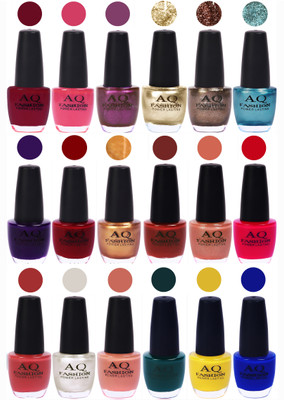 

AQ Fashion Hot Shade Gel Nail Polish Combo 981 Multicolor(Pack of 18)