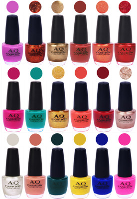 

AQ Fashion Hot Shade Gel Nail Polish Combo 964 Multicolor(Pack of 18)