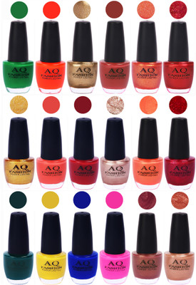 

AQ Fashion Hot Shade Gel Nail Polish Combo 966 Multicolor(Pack of 18)