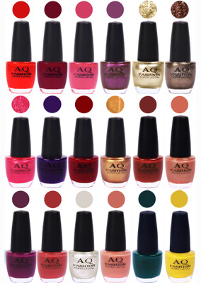 

AQ Fashion Hot Shade Gel Nail Polish Combo 980 Multicolor(Pack of 18)