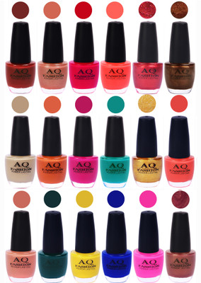 

AQ Fashion Hot Shade Gel Nail Polish Combo 1006 Multicolor(Pack of 18)