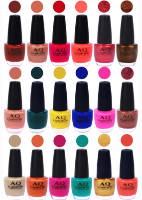 

AQ Fashion Hot Shade Gel Nail Polish Combo 1003 Multicolor(Pack of 18)