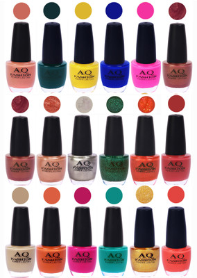 

AQ Fashion Hot Shade Gel Nail Polish Combo 1001 Multicolor(Pack of 18)