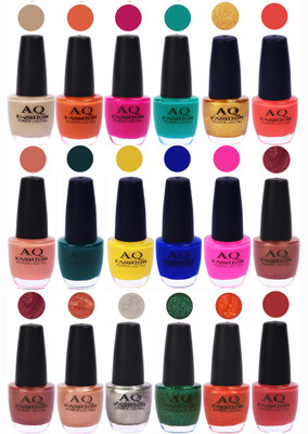 

AQ Fashion Hot Shade Gel Nail Polish Combo 1002 Multicolor(Pack of 18)