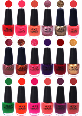 

AQ Fashion Hot Shade Gel Nail Polish Combo 1008 Multicolor(Pack of 18)
