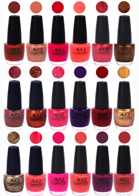 

AQ Fashion Hot Shade Gel Nail Polish Combo 996 Multicolor(Pack of 18)