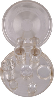 

Shreeng Silver Plated 10" Jain Thali Set Stainless Steel(11 Pieces, Silver)