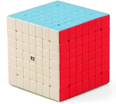

Rubik's Domino QIYI 7x7 & Pyraminx Stickerless Cube Bright Colors 3D Brain Teaser Puzzle Recommended for 3 -99 yrs (Combo of 2)(2 Pieces)