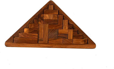 

WoodCart Handmade Wooden 3D Puzzle Triangle Shape Plate 13 Pieces Sheesham(13 Pieces)