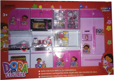 

RGB GROUP Dora Kitchen Set Battery Operated for Kids 3+ (pink Color)