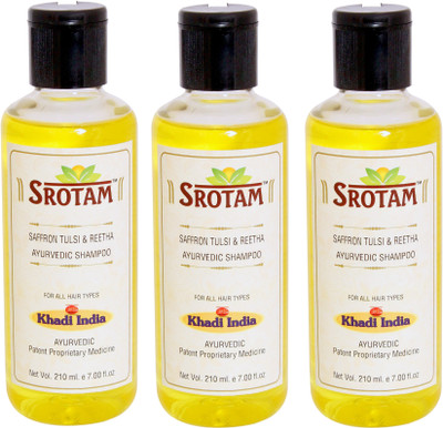 

Srotam Saffron, Tulsi & Reetha Shampoo ( Set of 3 Bottle)(630 ml)