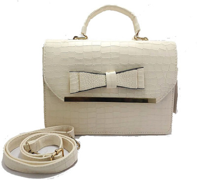 

Rebel Color Women Casual White Leatherette Sling Bag