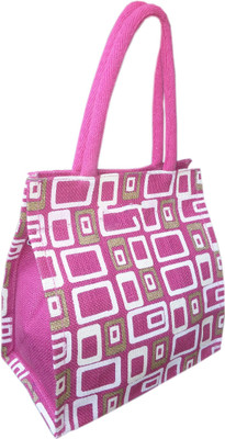 

Kroniv Women Casual Pink Jute Hand-held Bag