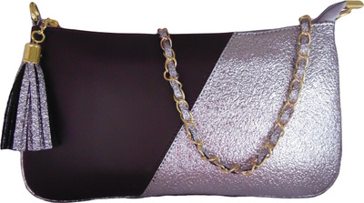 

aaimfa Women Casual Black, Silver PU Sling Bag
