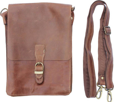 Innovegic Traders Men Casual Brown Genuine Leather Sling Bag