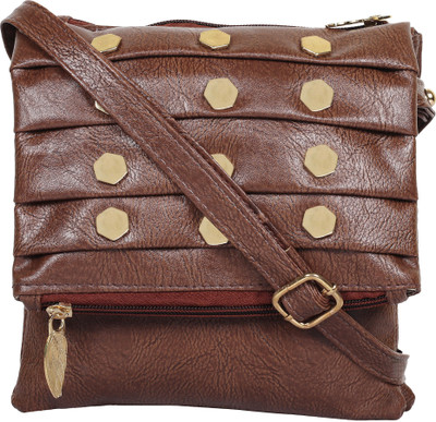 

Capreo Women Casual Brown PU Sling Bag