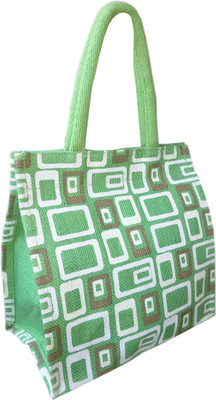 

Kroniv Women Casual Green Jute Hand-held Bag