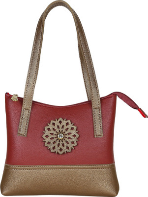 

Bay Fashions Women Casual Maroon PU Shoulder Bag