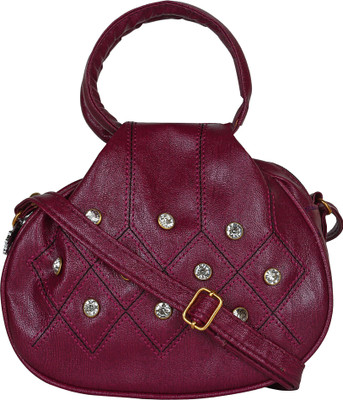 Bay Fashions Women Casual Maroon PU Hand-held Bag