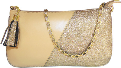 

aaimfa Women Evening/Party Gold PU Sling Bag