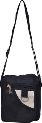 

Roshiaaz Men Casual Black Denim Sling Bag