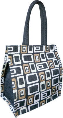 

Kroniv Women Casual Black Jute Hand-held Bag